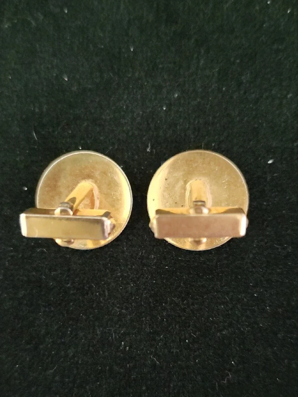 Vintage Anson Gold Tone Round Cufflinks with Textured Edges
